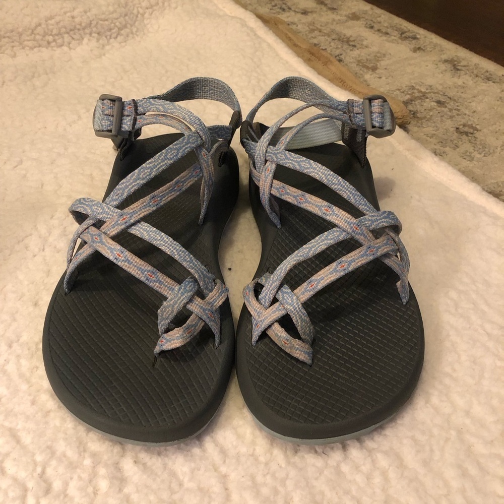 Womens CHACO ZX2 Classic Lt Blue/ Gray Strappy Waterproof Sport Sandal Size 10 - Picture 4 of 11